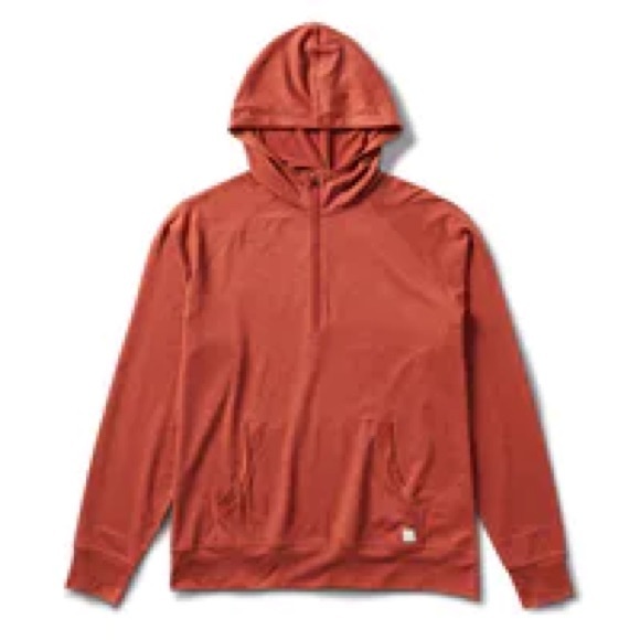 Vuori Other - Vuori Ponto Performance Half Zip Jacket Hoodie | Red Clay Heather | LARGE